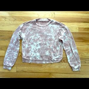 Beyond Yoga Tie Dye Crop Sweater Pink Rose Small